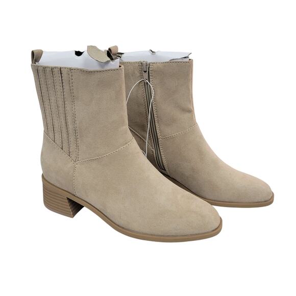 Universal Thread Women's Ashely Low Block Ankle Boots Tan Size 8 - Picture 1 of 9